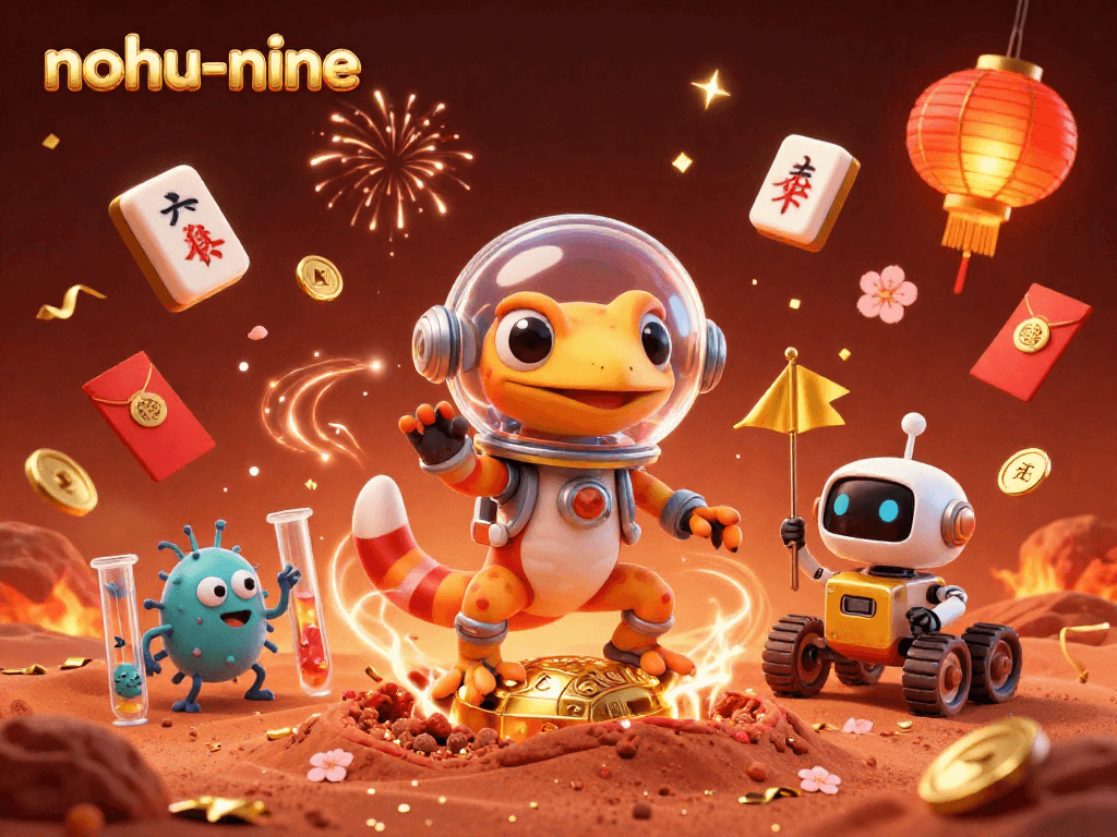 Engage in thrilling casino excitement with nohu-nine, as a Martian gecko discovers a hidden golden casino amidst red sand.