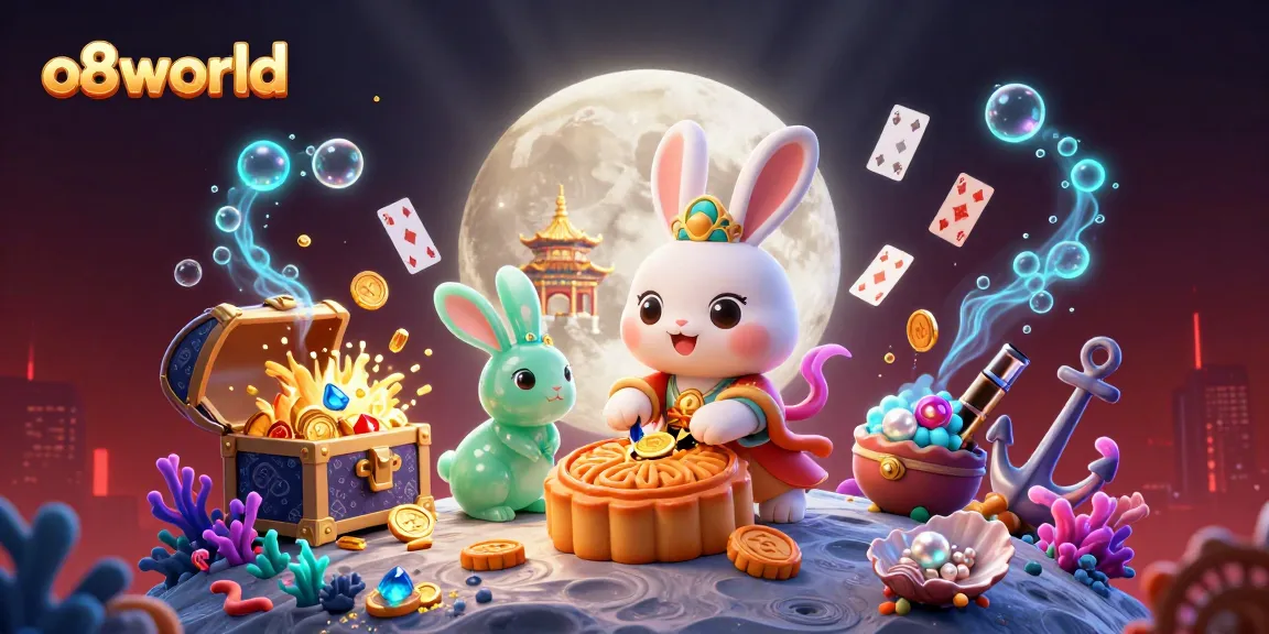 Experience thrilling gameplay at o8world with a lively illustration of iconic casino elements.