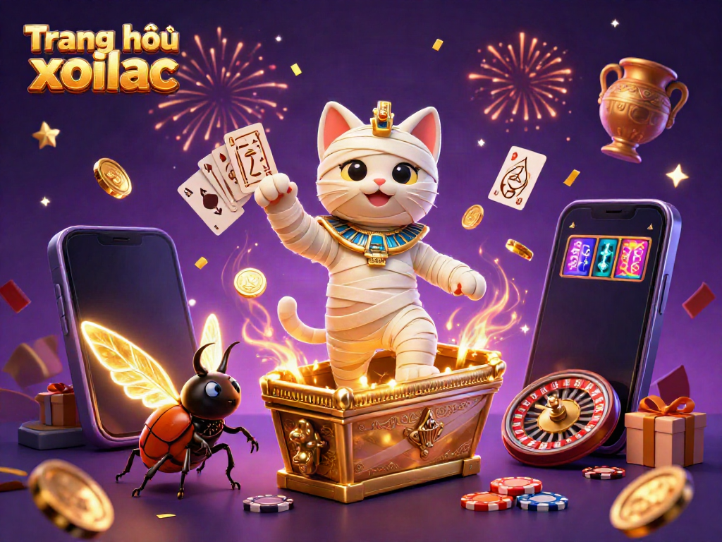 Experience thrilling casino action on Trang chủ xoilac with cartoon mummy cat and magical slot games.