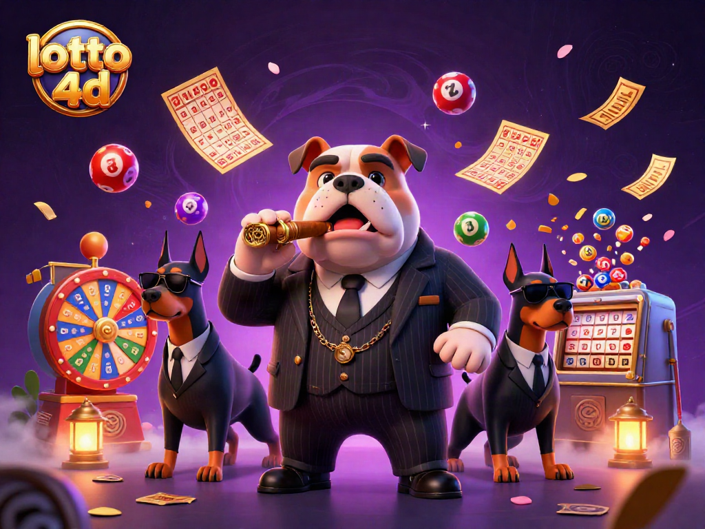 Engage with lotto 4d excitement through vibrant lottery balls and a charming mafia scene.