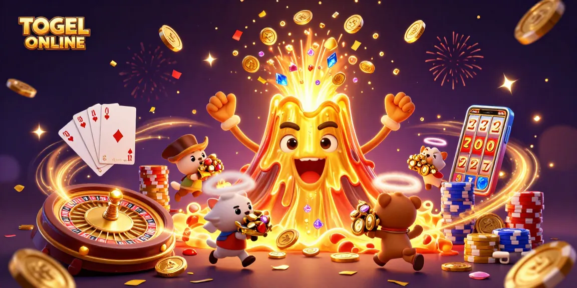 Experience the thrill of TOGEL ONLINE with this vibrant and dynamic 3D scene.