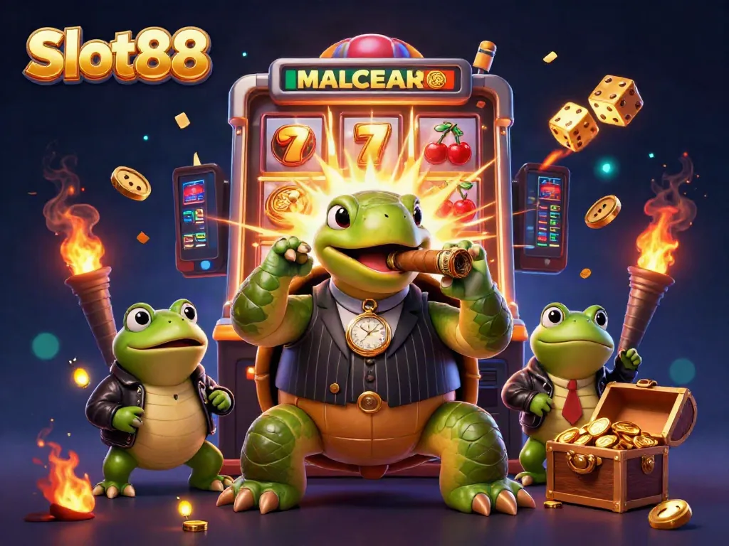 Engaging Slot88 scene with characters revealing explosive jackpot excitement, showcasing vibrant casino elements.