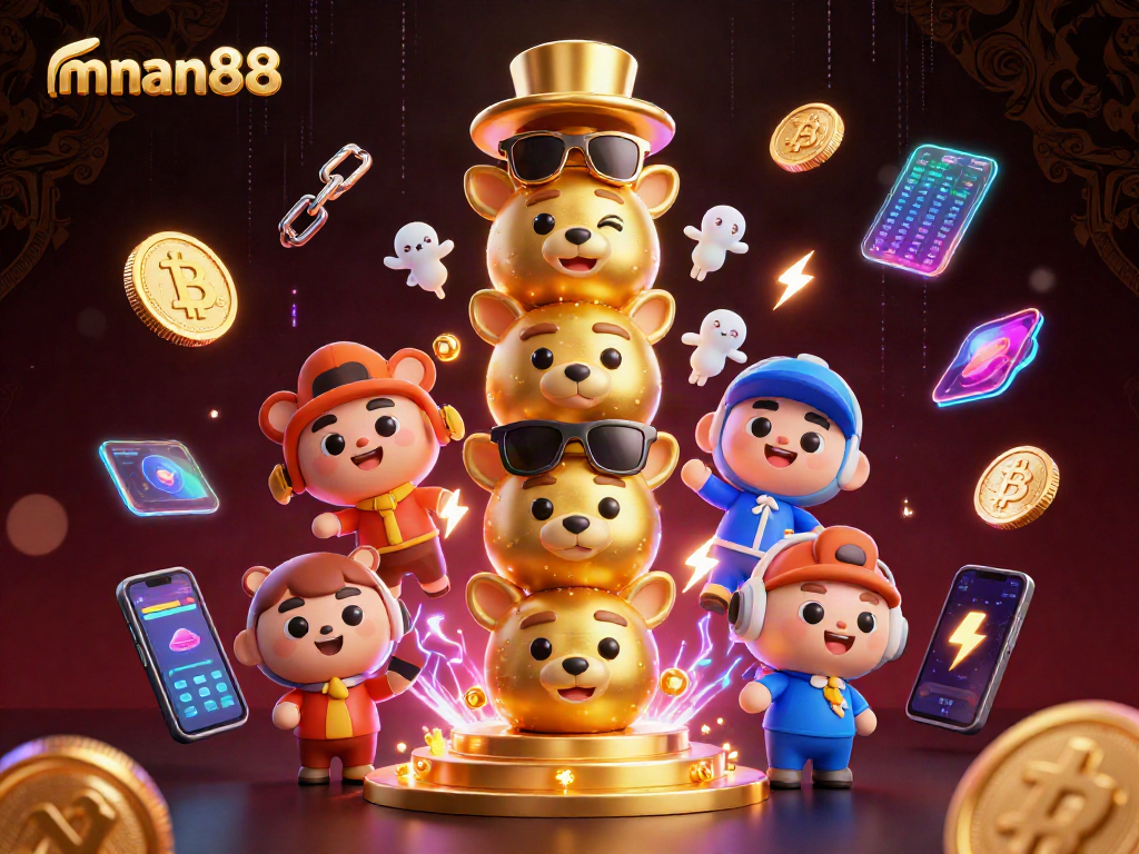 Experience the thrill of winning at man88 with vibrant digital casino elements and 3D art.