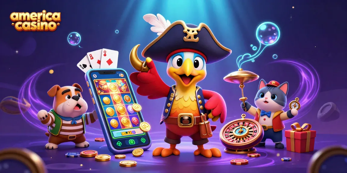 Engage with thrilling games at america casino, as a pirate captain leads a vibrant gambling adventure.