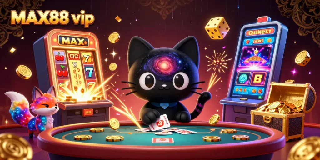 Engage with MAX88 vip at the cosmic casino where the black hole cat and nebula fox bring jackpots alive