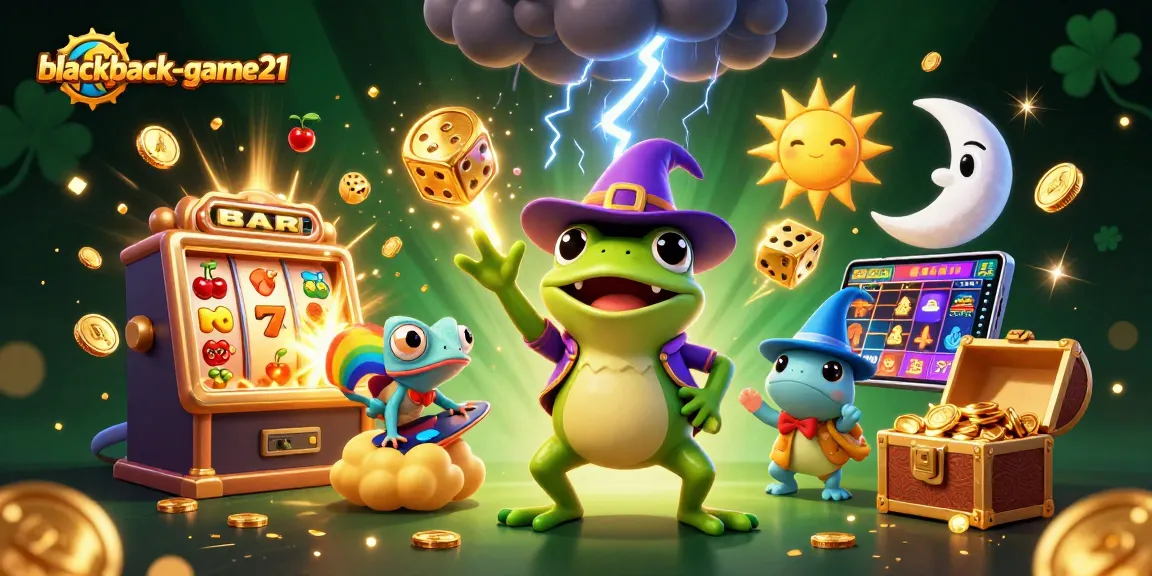 Engage with blackjack-game21 in an exciting scene of animated casino elements and characters.