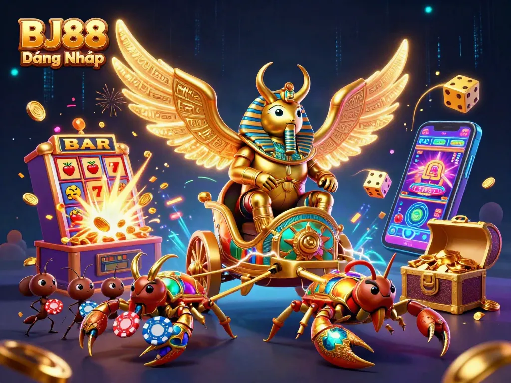 Play exciting games at BJ88 Đăng Nhập with ultra-detailed casino illustration bursting with action.