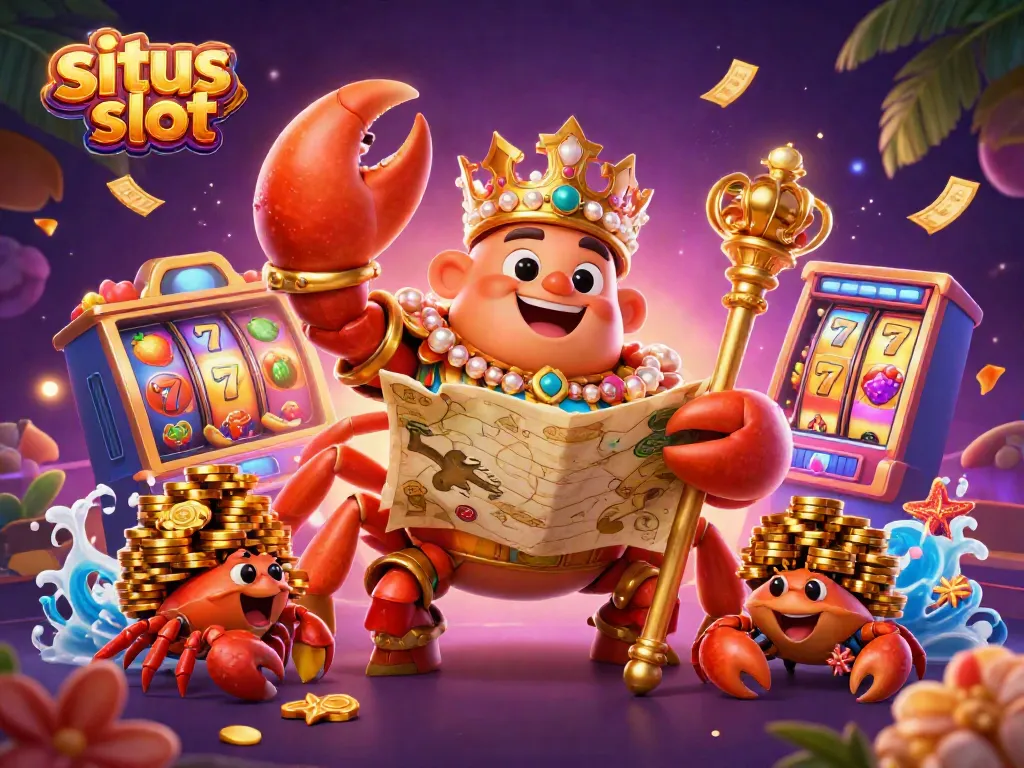 Permainan situs slot dengan karakter udang raja, mengumpulkan chip emas dan tiket kejuaraan.