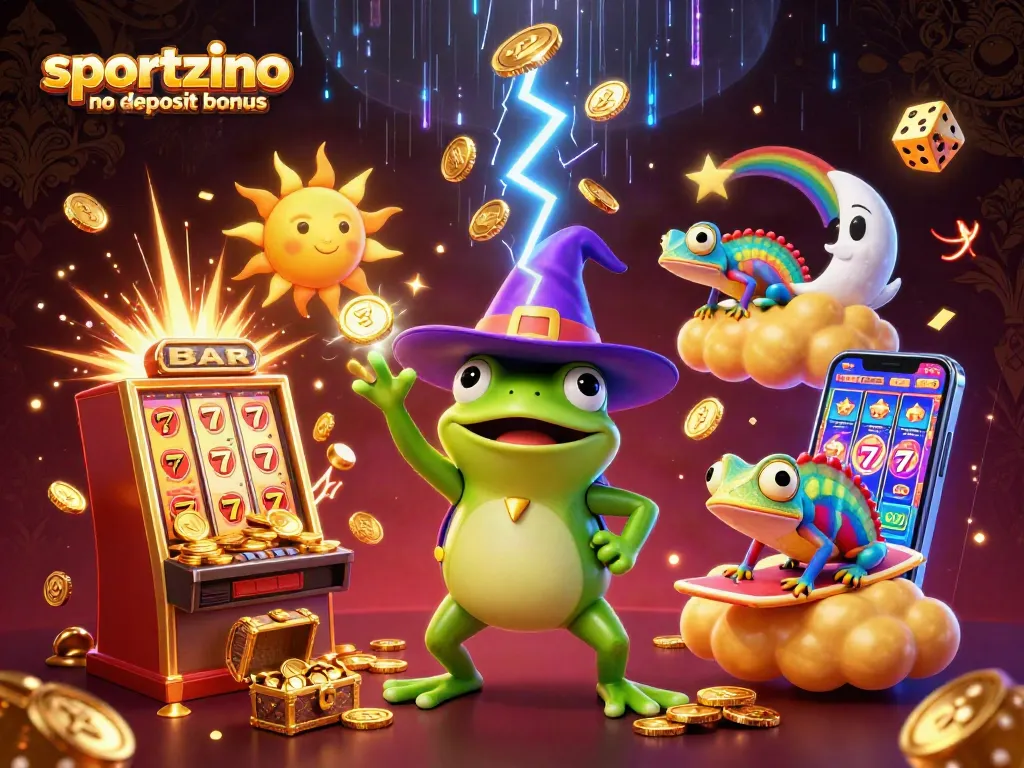 Experience the thrill of the sportzino no deposit bonus with golden coins and an exciting casino atmosphere.