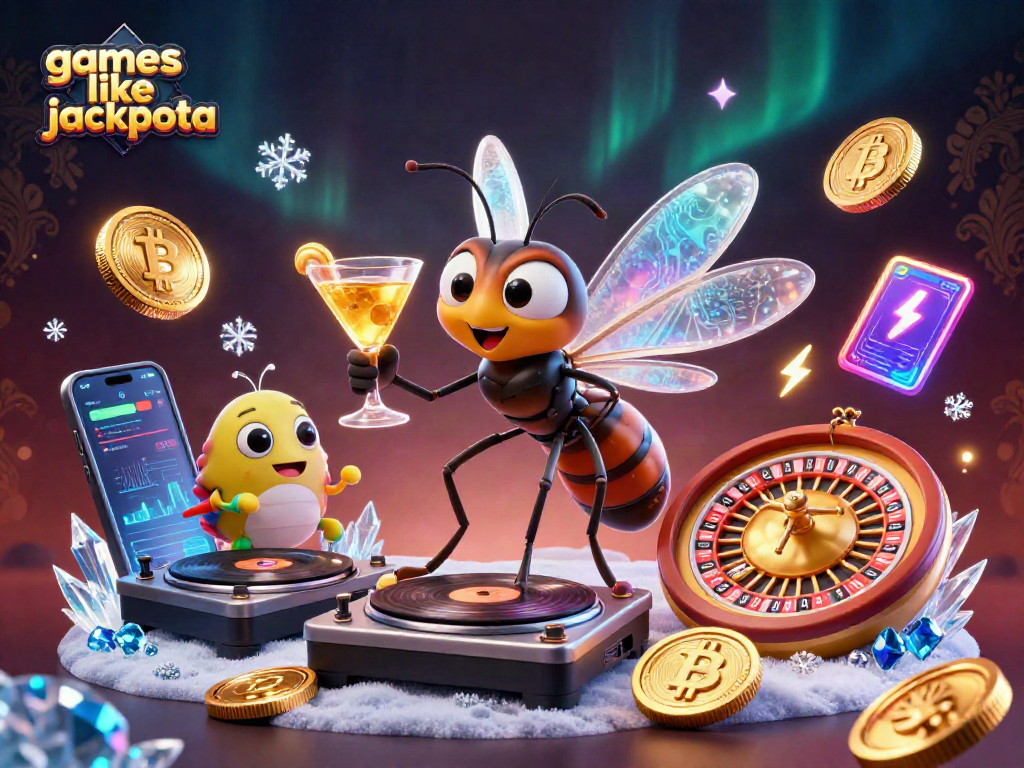 Play with games like jackpota in a vibrant casino world featuring unique characters and elements.