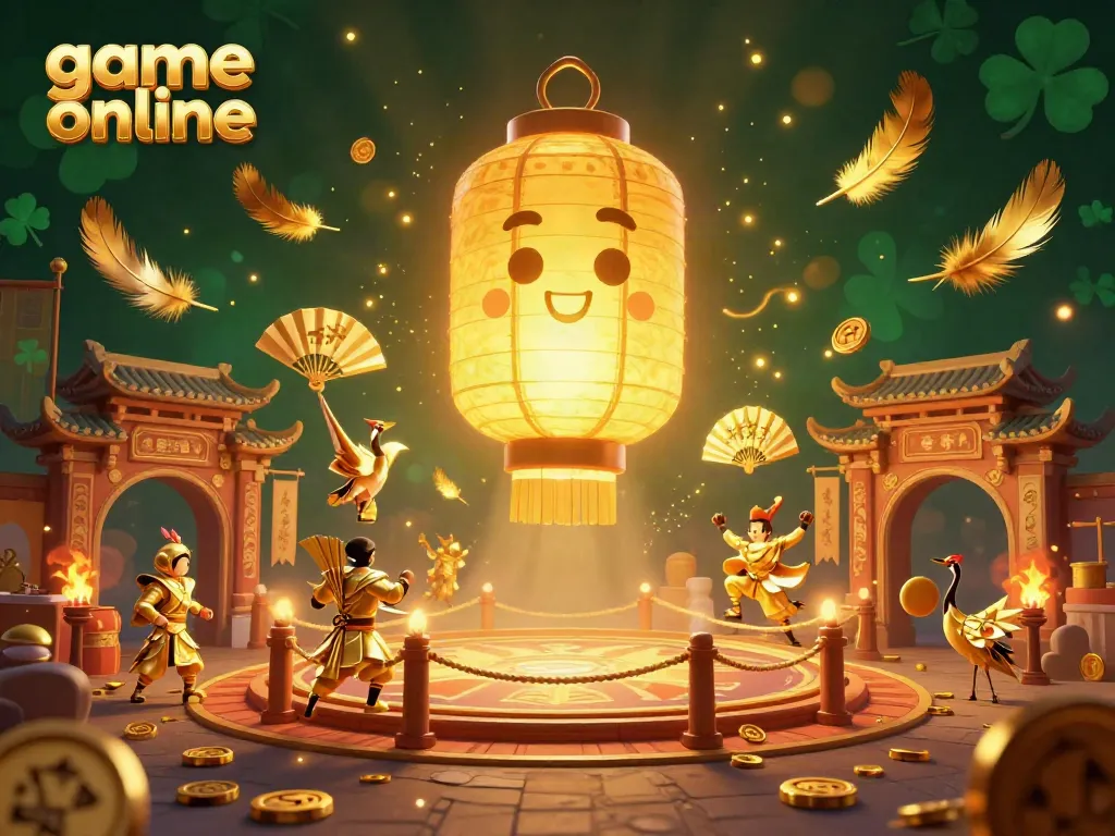 Experience the thrill of game online with golden lantern spirits and vibrant casino elements.