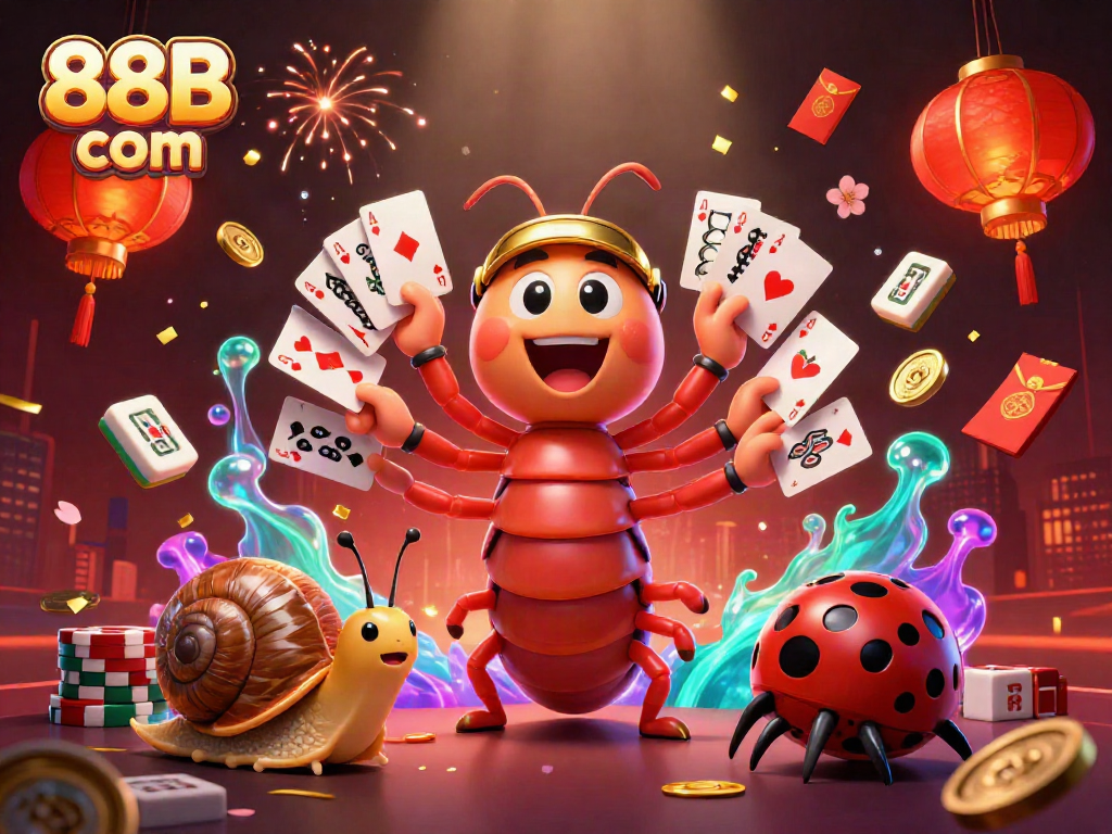 Experience excitement with 88B com, featuring a lively dealer and vibrant gaming elements.