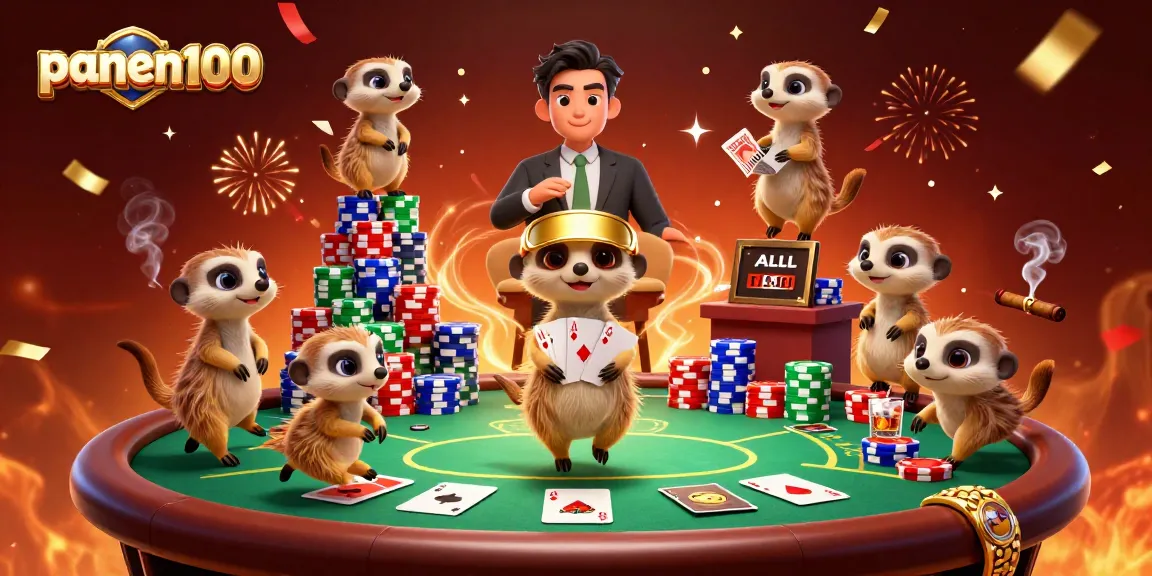 Experience the excitement of panen100 with meerkats running a vibrant casino operation