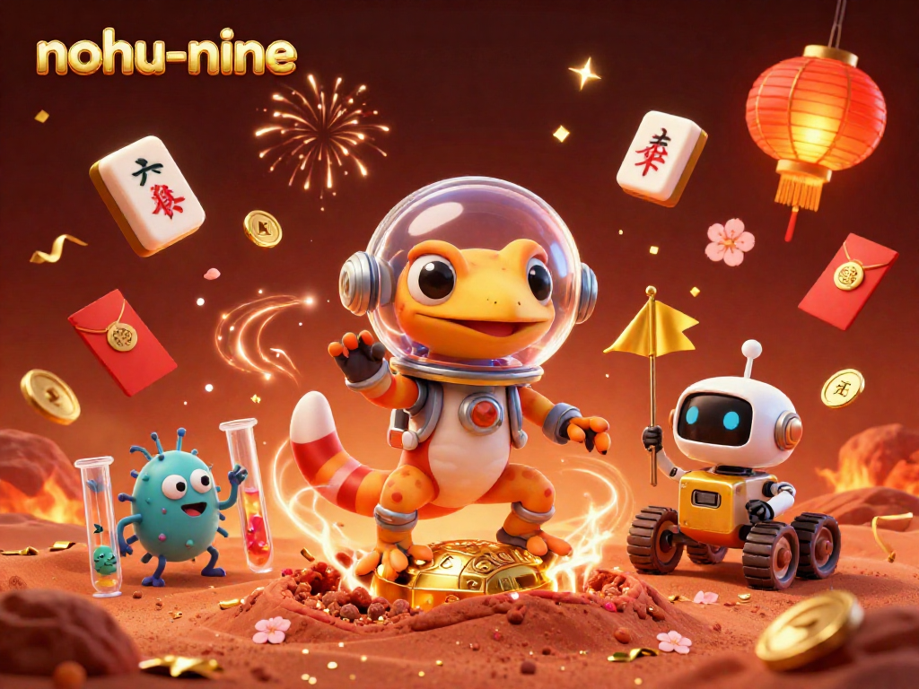 Engage in thrilling casino excitement with nohu-nine, as a Martian gecko discovers a hidden golden casino amidst red sand.