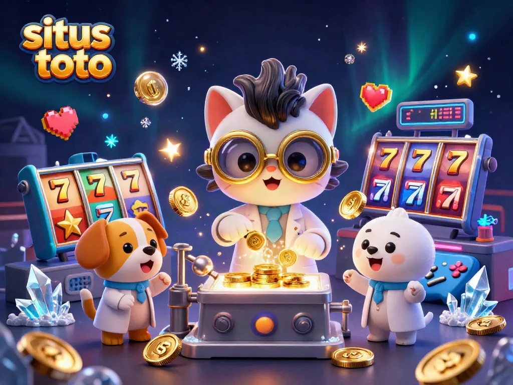 Experience thrilling gaming adventures with situs toto in a vibrant 3D casino scene.