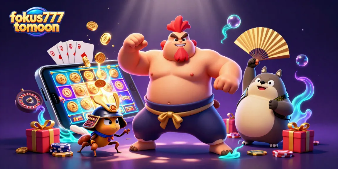 Engage in thrilling gameplay at fokus777tomoon with vibrant 3D casino characters and joyful slot action.