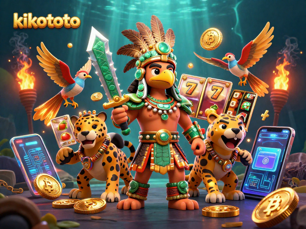 Kikototo, platform slot online dengan karakter pejuang Aztec dan simbol jackpot yang memikat.