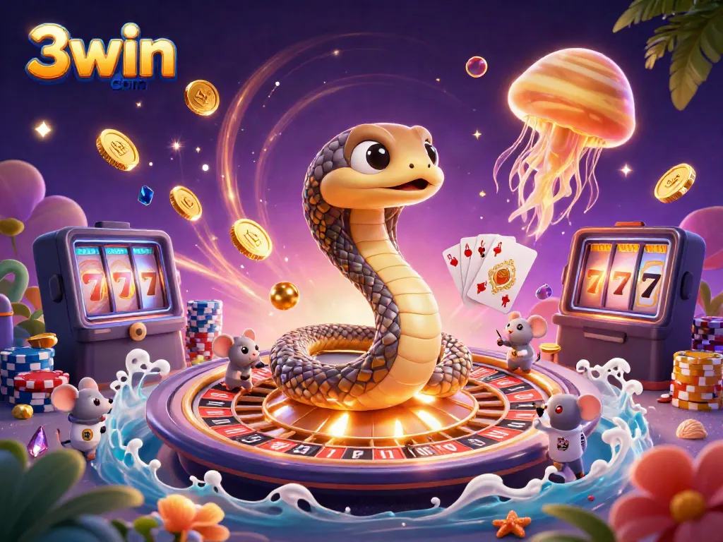 Experience the thrill of 3win com with animated cosmic casino featuring gaming elements.