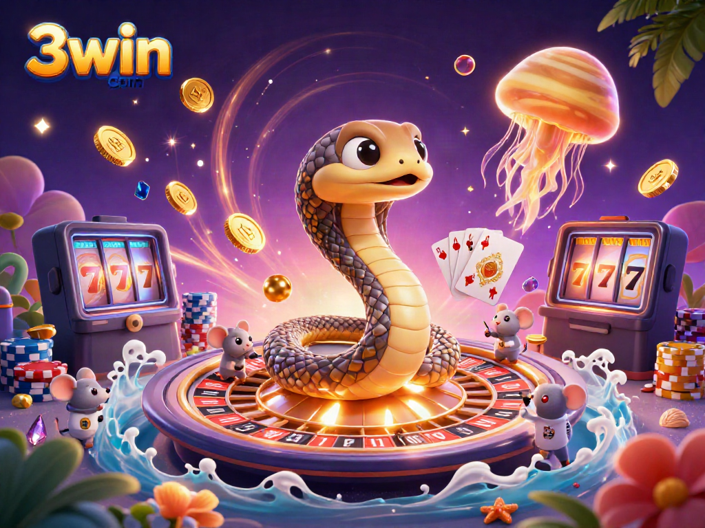 Experience the thrill of 3win com with animated cosmic casino featuring gaming elements.