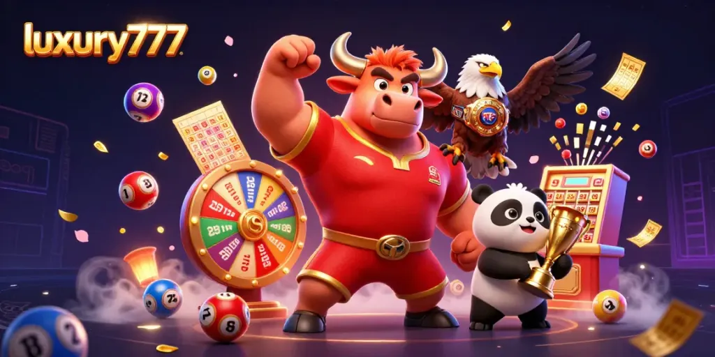 Experience real-time action and winnings with luxury777's vibrant casino-themed illustration.